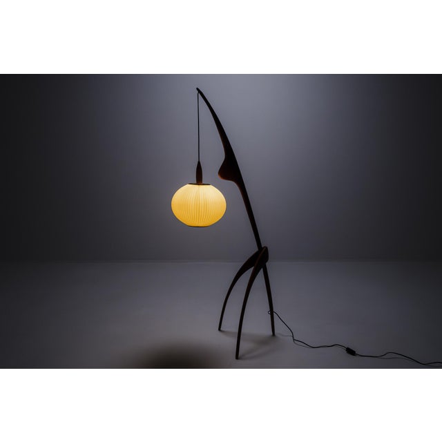 Praying Mantis Floor Lamp from Rispal, France, 1950s For Sale - Image 12 of 17