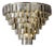 Aloadecor 12-Light Dimmable 7-Tier Smoked Crystal Flush Mount Ceiling Light Low Profile Luxury Fixture With Polished Nickel Finish For Sale