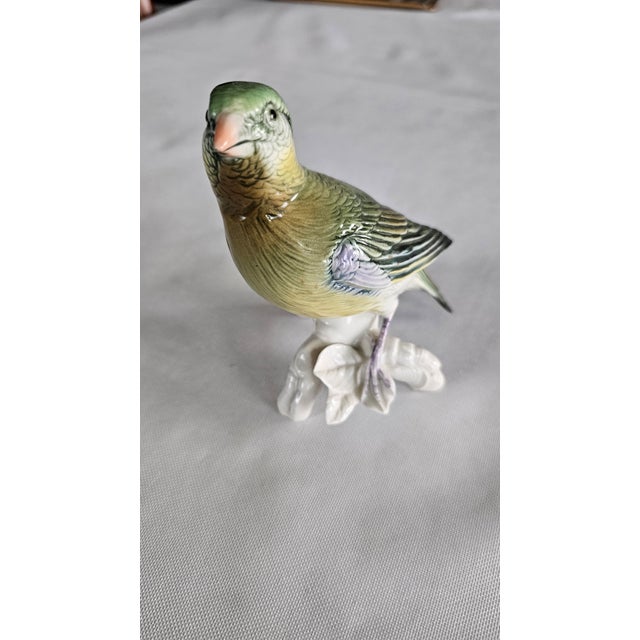 1960s Vintage Porcelain Figurine Female Crossbill, Signed Ke For Sale - Image 5 of 11