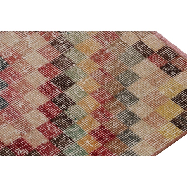 Rug & Kilim Vintage Zeki Müren Runner Rug in Polychrome Geometric Pattern, From Rug & Kilim For Sale - Image 4 of 7