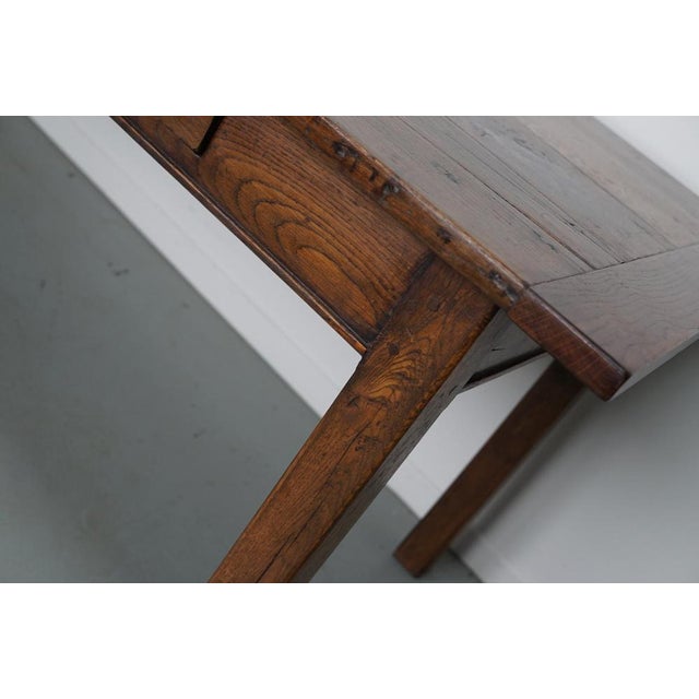 Industrial Antique French Farmhouse Dining Table in Oak For Sale - Image 3 of 18