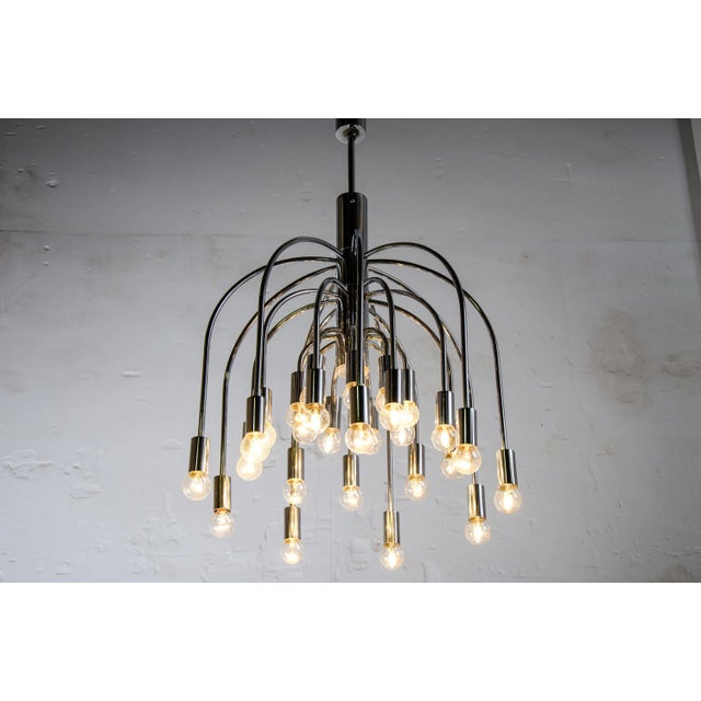 Large Chrome Chandelier by Gaetano Sciolari for SA Boulanger, 1960s For Sale - Image 7 of 8