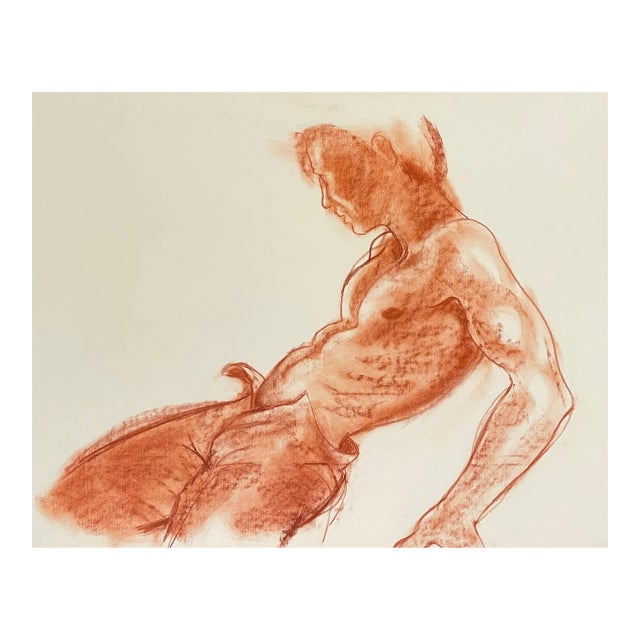 1984 Neil Metzler Lazy Boy Male Nude Drawing For Sale
