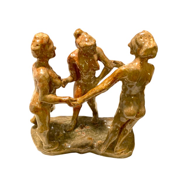 Late 20th Century Three Graces Ceramic Sculpture Greek Mythology San Francisco Bay Area Artist For Sale - Image 12 of 18