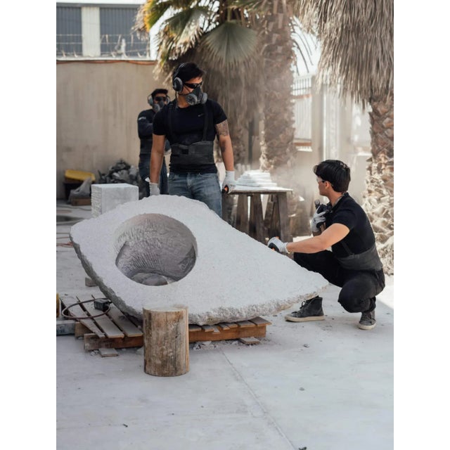 Grey Quarry Stone Object From Prometheo Fire Table by Andres Monnier For Sale - Image 12 of 12