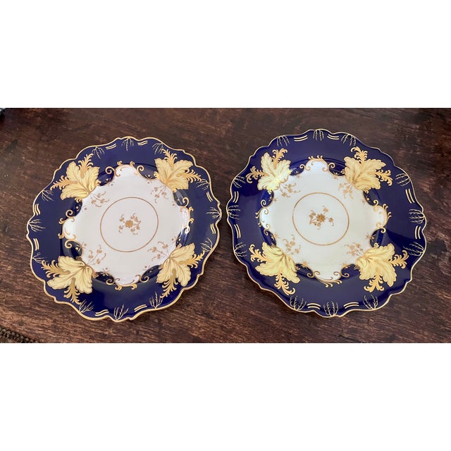 Traditional Mid 20th Century Echt Weimar Kobalt "Jutta" Porcelain Salad/Luncheon Plates - A Pair For Sale - Image 3 of 15