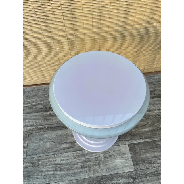 Wood Postmodern Side Table in the Memphis Group Style. Circa 1980s For Sale - Image 7 of 12