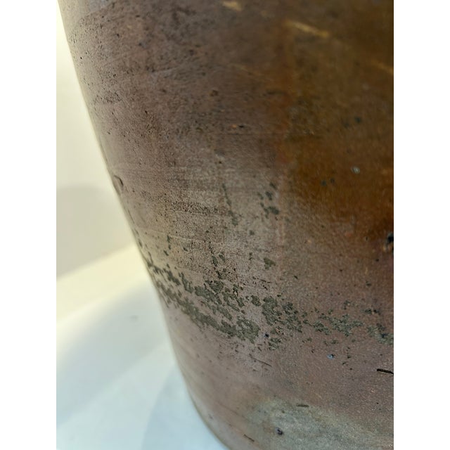 Large 19th-Century English Brown Salt-Glazed Stoneware Jug For Sale - Image 9 of 11