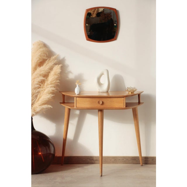 Vintage Oak Tripod Console Table, 1960s For Sale - Image 10 of 18