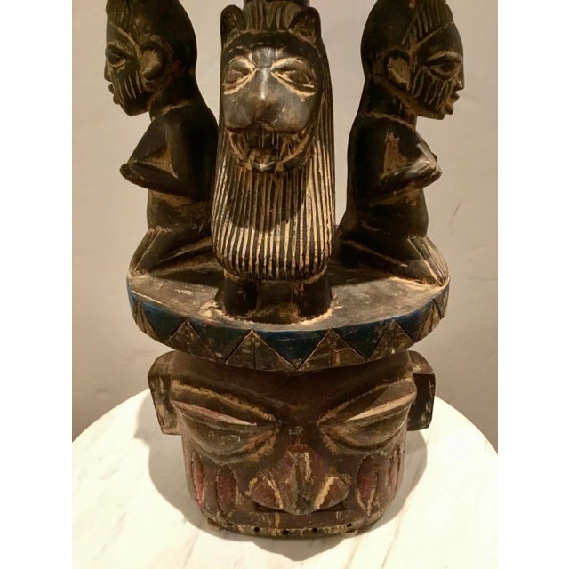 Tribal Mid-Century Modern Vintage African Tribal Carved Wood Stool For Sale - Image 3 of 7