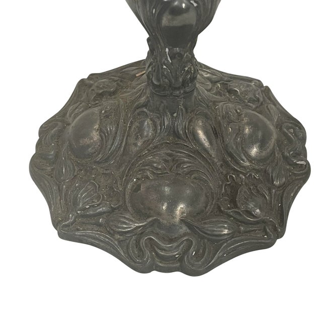 Victorian Vintage Silverplated Five Arm Candelabra For Sale - Image 3 of 6