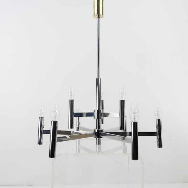 Contemporary Large Chandelier in Chrome by Sciolari, Italy, 1960s For Sale - Image 3 of 8