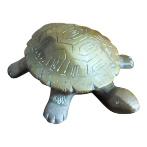 1970s Vintage Hollywood Regency Brass Turtle Keepsake Box