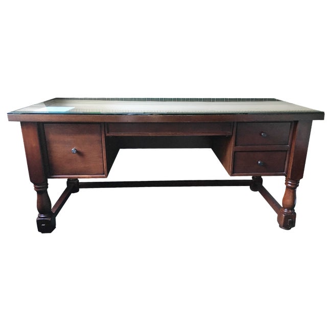 4Drawer Spindle Leg Office Desk Chairish