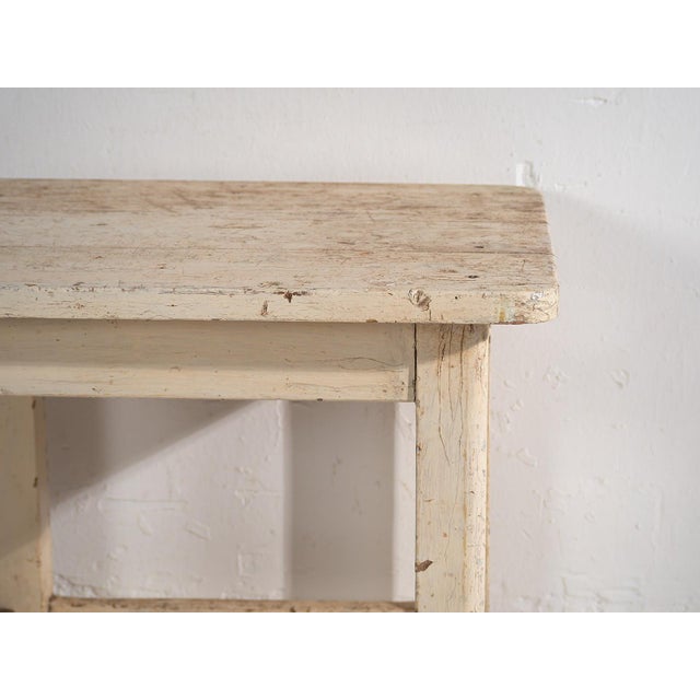 Wood Antique White Pine Side Table, 1920s For Sale - Image 7 of 9