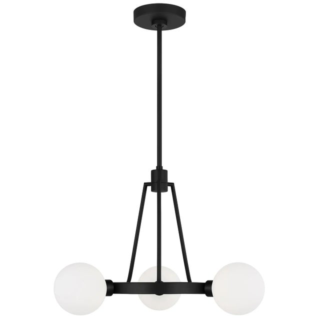 The Clybourn three light single tier chandelier in Midnight Black is an industrial yet minimalist design, making this...