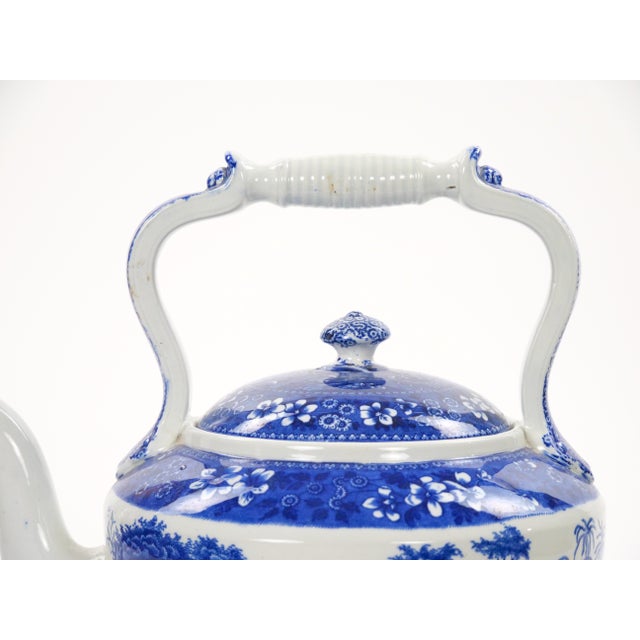 Ceramic Antique Oversized English Blue and White Porcelain Tea / Coffee Pot For Sale - Image 7 of 15