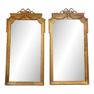 Fine Pair of French Louis XVI Gilt-Wood Mirrors For Sale