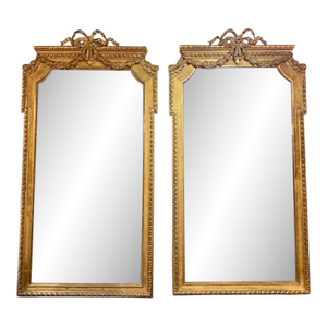Fine Pair of French Louis XVI Gilt-Wood Mirrors