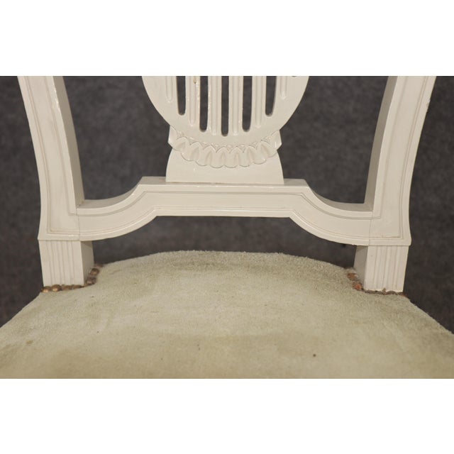 White 8 White Painted Suede French Louis XVI Style Balloon Chairs by Maison Jansen For Sale - Image 8 of 10