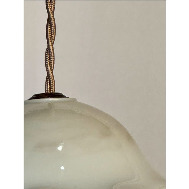 Shabby Chic 1900s Antique Decorative Glass Shade Pendant For Sale - Image 3 of 5