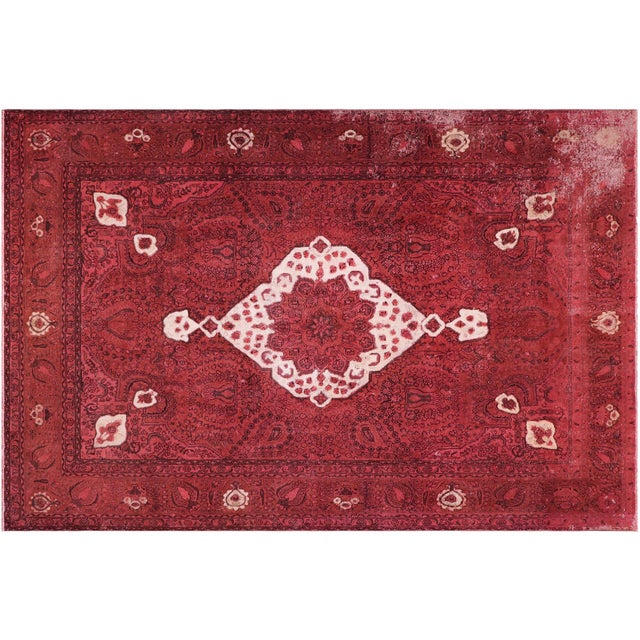 No Pile Persian Vintage Red/Brown Wool Rug - 8'3'' X 11'7'' For Sale - Image 9 of 10