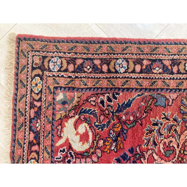 Antique Hand-Knotted Turkish Rug, Wool, Floral Design, 1940, Turkey For Sale - Image 14 of 17