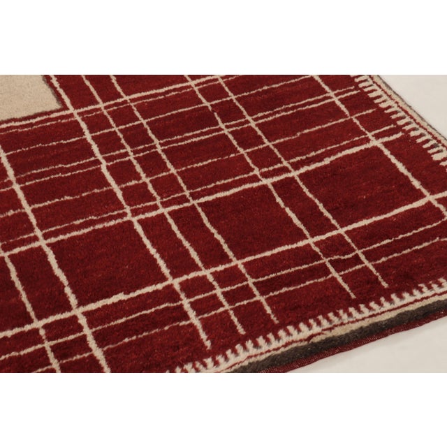 Late 20th Century Contemporary Art Deco Style Geometric Gold Wool Rug, by Rug & Kilim, India For Sale - Image 5 of 10