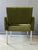 Textile 1970s Mid Century Armchair Upholstered in Green Velvet in the Style of Knoll For Sale - Image 7 of 8