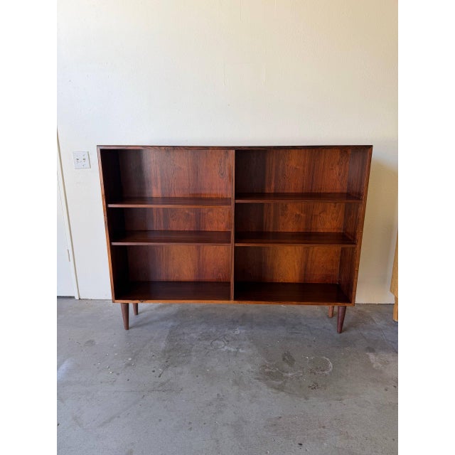 1960s Mid-Century Danish Rosewood Bookcase - Vintage Scandinavian Shelving Unit 1960s For Sale - Image 5 of 10