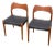 1960s Danish Mid-Century Leather Chairs - Set of 2 Chairs by Niels Moller For Sale