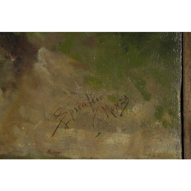 Rustic Eugenio Spreafico, Italian Landscape, 19th Century, Oil on Canvas For Sale - Image 3 of 5