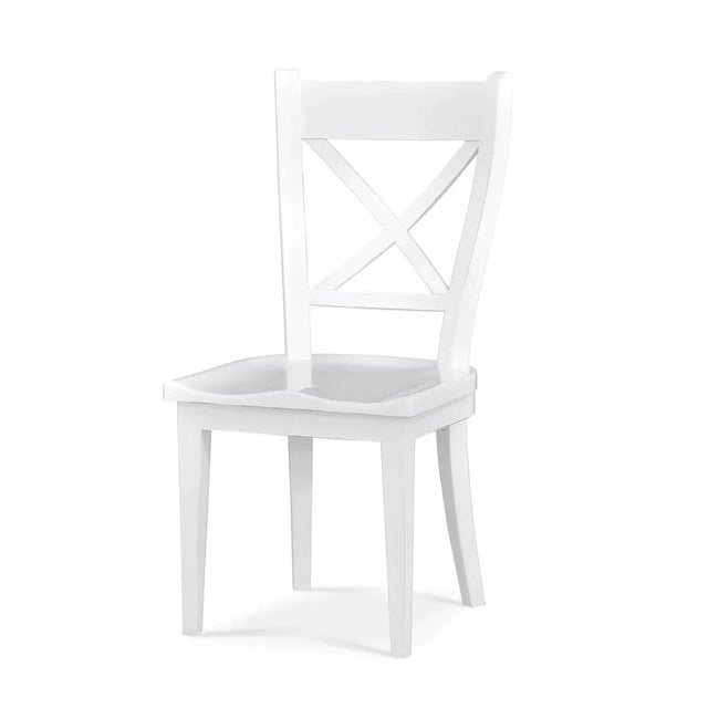 French Provincial French Provincial Style White Painted Dining Chairs- Set of 2 For Sale - Image 3 of 6