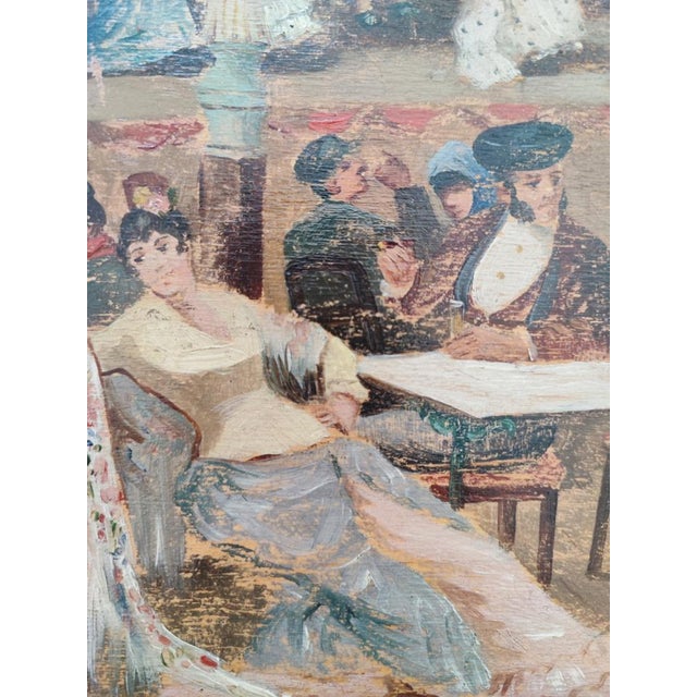 Manuel Luque, Spectacle de danse au café à Séville, Oil on Wood For Sale - Image 6 of 9