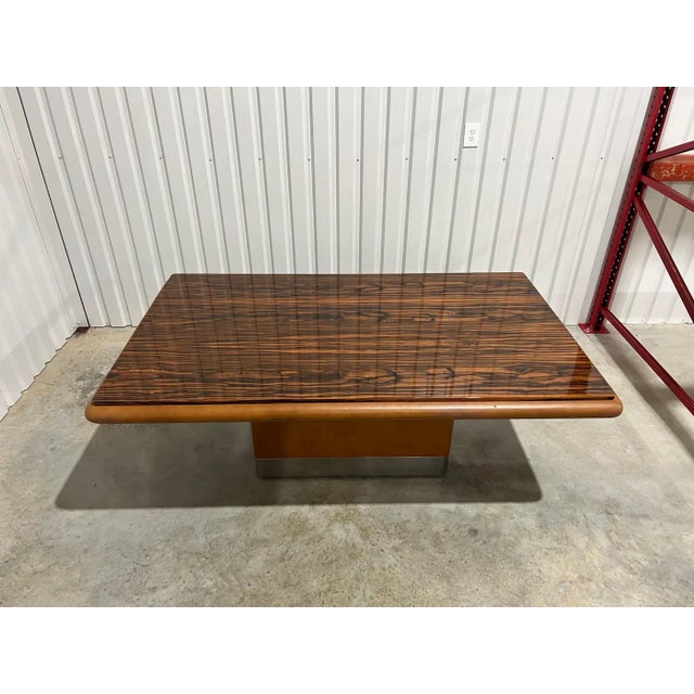 Wood Rosewood & Leather Extendable Dining Table by Vladimir Kagan, 1970s, Signed For Sale - Image 7 of 18