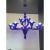 Contemporary Murano glass chandelier in decò style decorated in very lively and sparkling electric blue which makes it...