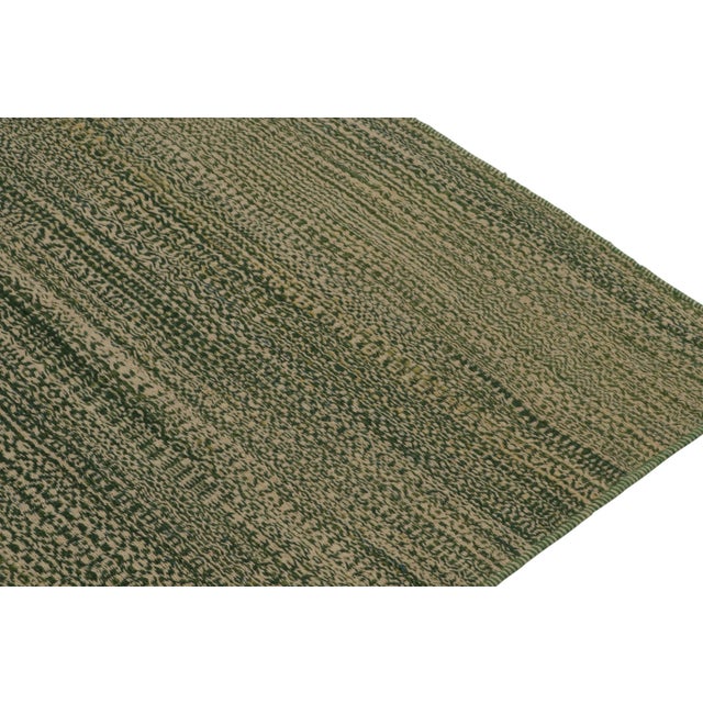 2010s Rug & Kilim’s Contemporary Persian Kilim in Green and Beige Stripes For Sale - Image 5 of 7