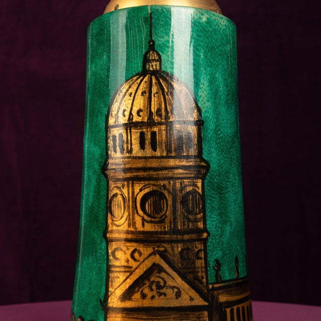 Model 968D Thermos in Hand-Decorated Green Goatskin Parchment by Aldo Tura, Italy, 1960s For Sale - Image 14 of 18