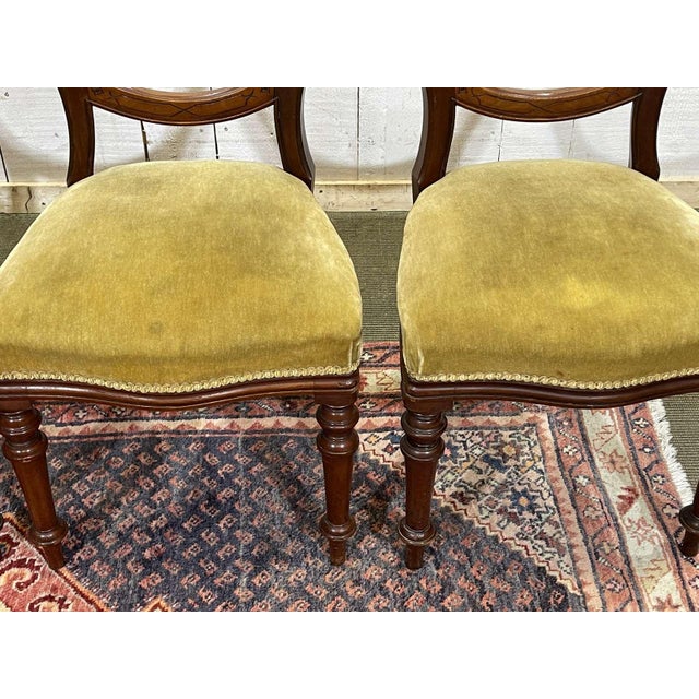 Wood Victorian English Chairs in Mahogany, Set of 4 For Sale - Image 7 of 14