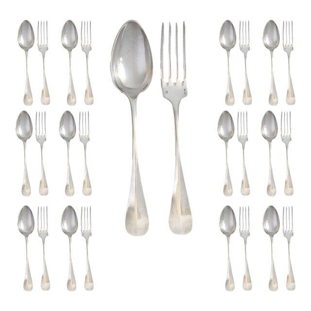 French Christofle 'Fidelio' Pattern Flatware, Service for 12 For Sale