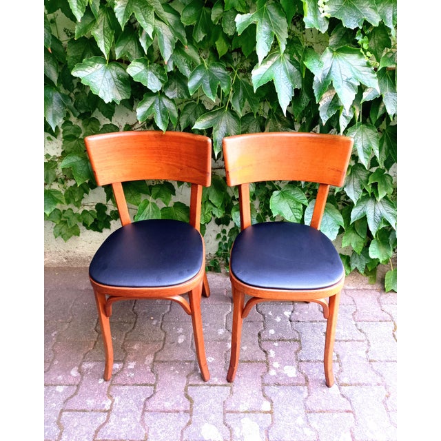 Tan Vintage Bistro Chairs from Baumann, 1960s, Set of 2 For Sale - Image 8 of 10