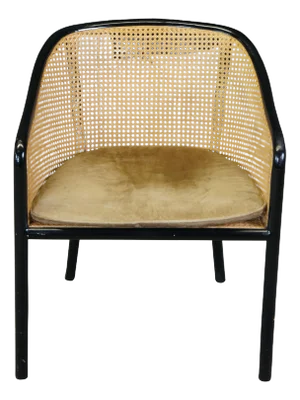 1960s Ebonized Ash & Cane "Landmark" Lounge Chair Attributed to Ward Bennett for Brickel Associates
