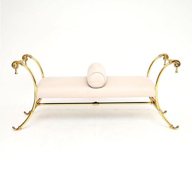 Mid-Century Modern Vintage French Brass Bench, 1970s For Sale - Image 3 of 10
