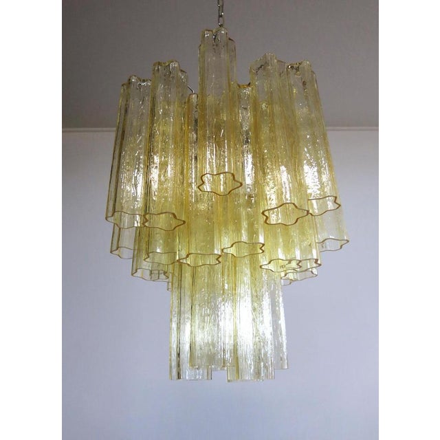 Tube Chandeliers in Gold Murano Glass, 1970s, Set of 3 For Sale - Image 14 of 16