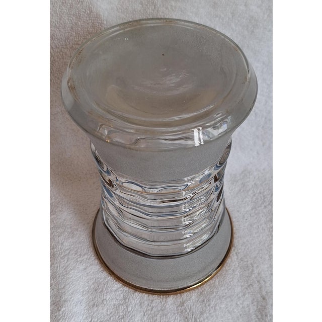 Art Deco Glass Vase with Linear Decoration, 1930s For Sale - Image 4 of 5