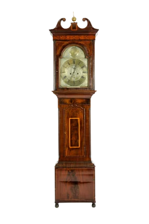 18th Century Inlay Mahogany Wood Long Case Clock