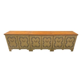 1960s Baker Furniture Monumental Three-Piece Hollywood Regency Credenza For Sale