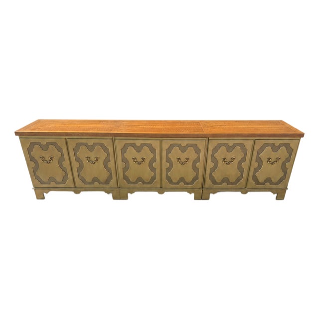 1960s Baker Furniture Monumental Three-Piece Hollywood Regency Credenza For Sale