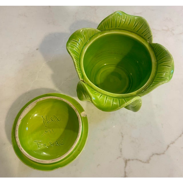 Bright Green Original Jean Roger Lettuce Tureen For Sale - Image 8 of 9