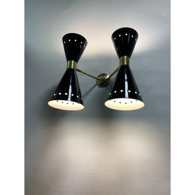 Diablo Brass Wall Lamp, Italy, 1950s For Sale - Image 4 of 6